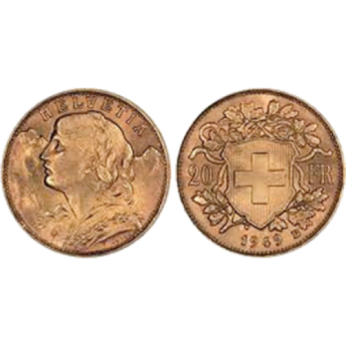 Swiss 20 FRANC .1867 agw – Truman Gold & Silver